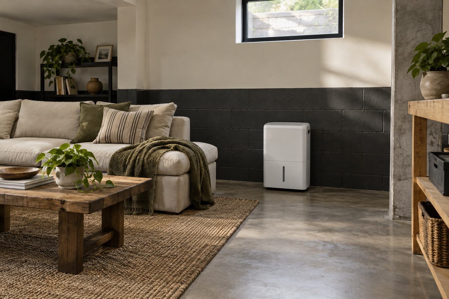 Cold-basement dehumidifier operation